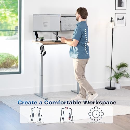 VIVO Reclaimed Wood 43 x 24 in Standing Desk, DESK-KIT-1G4P
