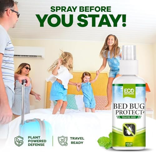 Eco Defense Travel Bed Bug Spray, TSA Approved 3 oz for Hotels