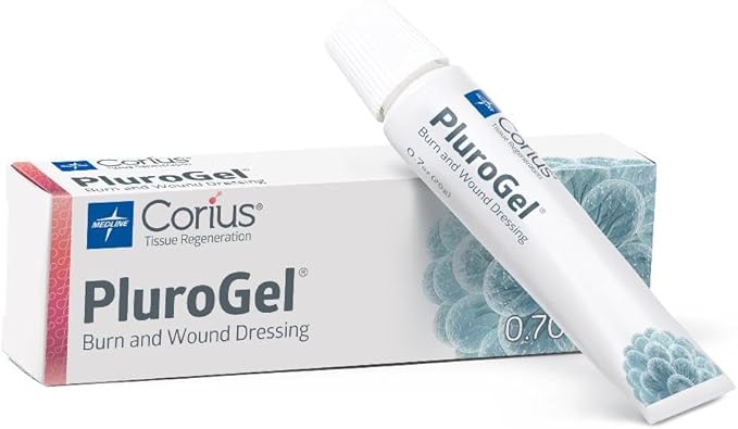 PluroGel Burn and Wound Dressing Gel, Moisture-Retaining, Non-Cytotoxic, Water-Soluble, Biocompatible Gel for Burns, Cuts, Ulcers, and Wound Care Protection, 0.7 oz. Tube