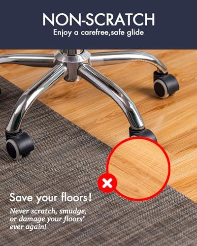 Baroyal Office Chair Mat for Hardwood Floor Under Desk Computer Rolling Chair Mat for Wood/Tile Floor Non-Slip Heavy Duty Desk Rug PVC Plastic Hard Floor Protector 45"x 53" (Dark Walnut)