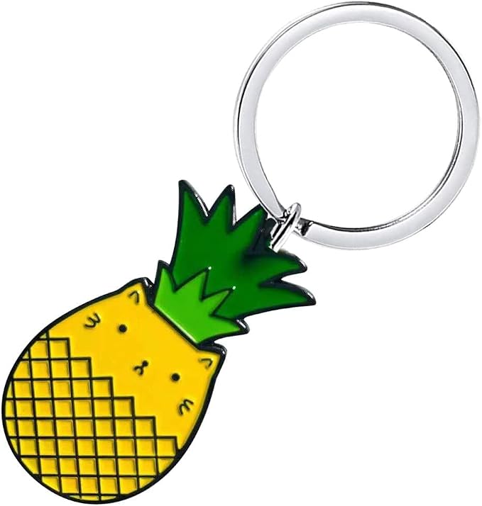 Cute Key chain Pendant Hedgehog Keychain Animal Shape Style Novelty Pineapple Cat Gifts Keyring for Women Men
