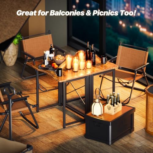Huuger Folding Desk for Small Spaces, 23.6 Inch Foldable Computer Table