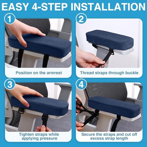 Smiry Memory Foam Office Chair Armrest Pads, Non-Slip Armrest Cushion