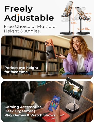 LISEN Cell Phone Stand Phone Holder for Desk, Office Decor Gadgets for Men