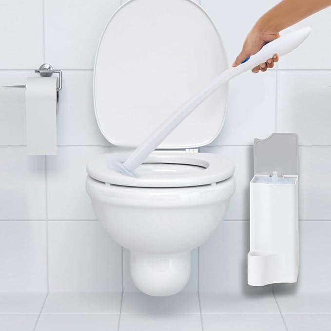 Holder for Clorox Toilet Wand, Compatible with Clorox Toilet Wand Holder only, White & Gray