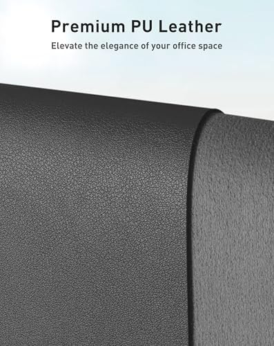 Aothia Faux Leather Desk Mat - Large Mouse Pad, Non-Slip PU Leather Blotter, Waterproof Writing Surface for Office and Home (Grey, 63" x 17")