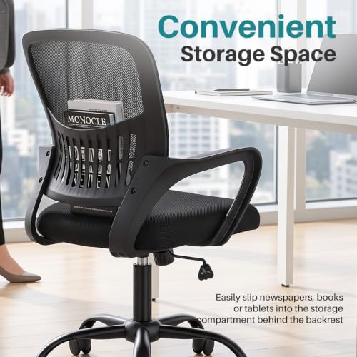 OLIXIS Ergonomic Office Desk Chair, Mid-Back Executive Computer Chair