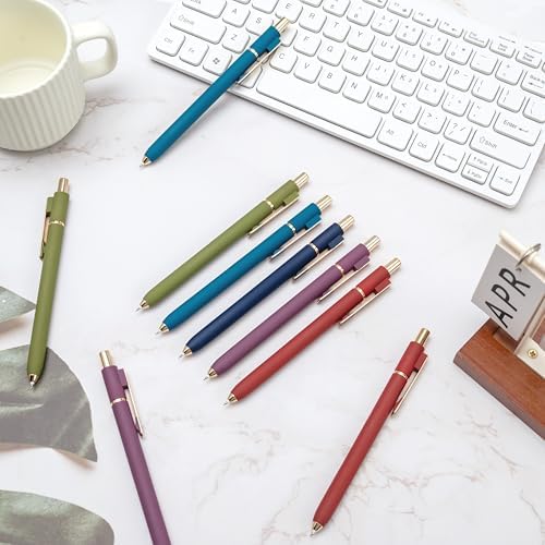 Linbsunne Gel Pens Black Ink Pens for Office 0.5mm Fine Point Pen Smooth Writing Retractable (Vintage-10 pcs)