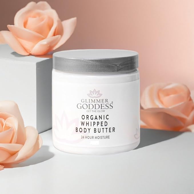 GLIMMER GODDESS Organic Body Butter - 8oz (Evening Snow)