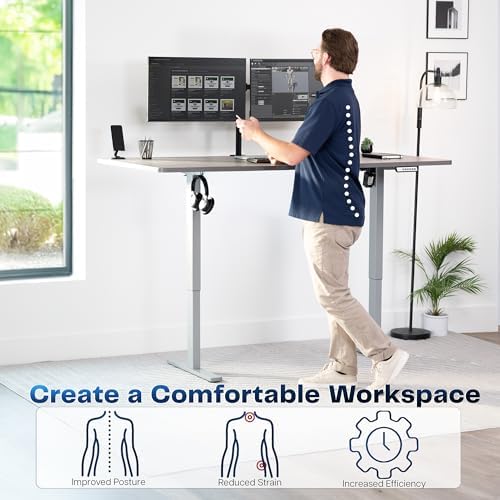 VIVO Dark Gray 71 x 36 in Standing Desk, DESK-KIT-1G7G-36