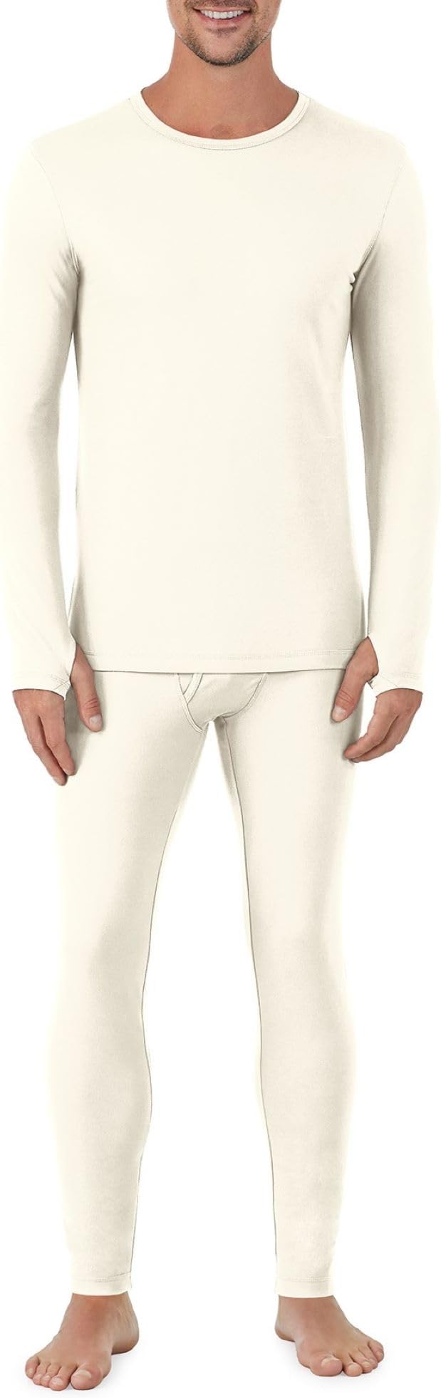 Cuddl Duds Mens Heavyweight Cold Weather Fleece Lined Thermal Set – Long Sleeve Shirt & Leggings – Lounge Sets for Men