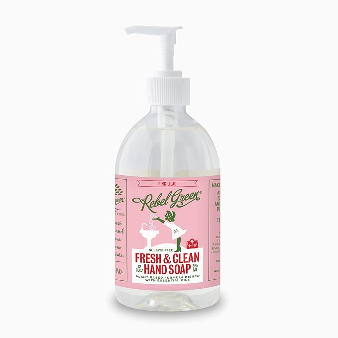 Rebel Green Fresh & Clean Hand Soap - Moisturizing Natural Liquid Hand Soap for Bathroom & Kitchen - Variety Pack, 12 fl oz Spray, Pack of 4