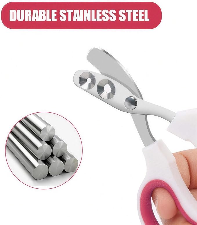 Stainless Steel Bearded Dragon Nail Clippers,Lizard Nail Clippers,Bearded Dragon Supplies,Bearded Dragon Nail Scissors for Small Reptiles,Turtle,Chameleon,Iguana，Hedgehog (Rose red)