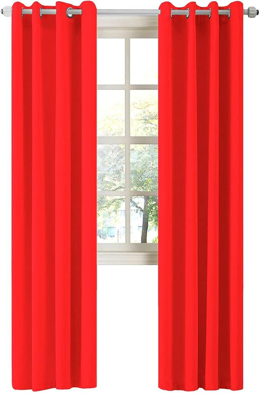 LA PALMA Thermal Insulated Blackout Darkening Grommet Living Room Curtains Window Drapes for Bedroom Pack of 2 Panels