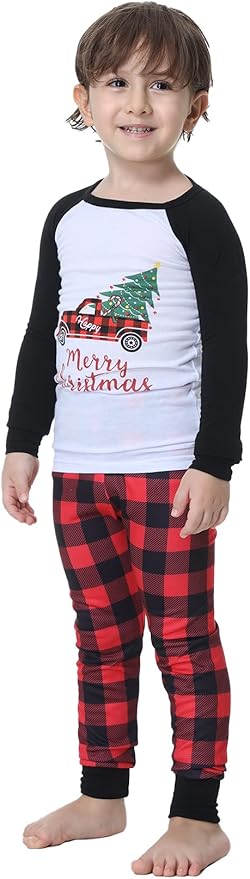 YIJIU Christmas Pajamas Cute Deer Print Long Sleeve Totem PJS Set