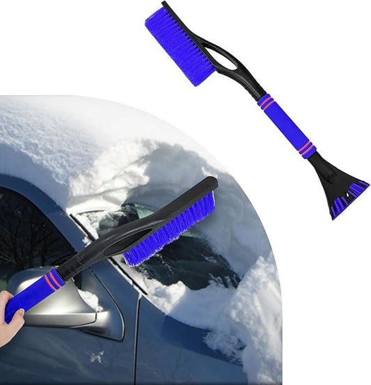 Car Snow Brush and Ice Scraper, Multi-Functional Detachable Snow Brush with Foam Grip, Ice Snow Removal Cleaning Tool for Car Windshield Window, Universal Car Accessories (Blue)