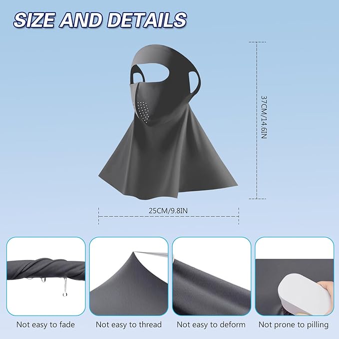 PROUDDEMON Summer Sun Protection Women Face Neck Shield Cover, Sun UV Protection Men Face Neck Bandana