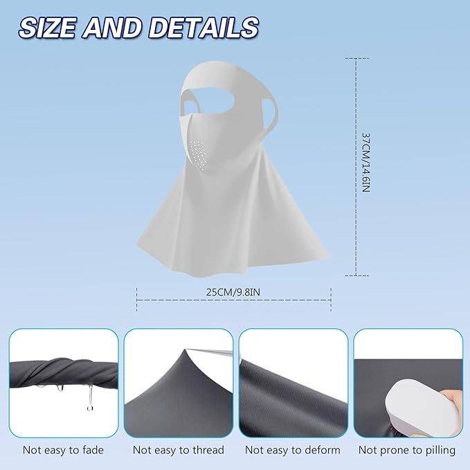 PROUDDEMON Summer Sun Protection Women Face Neck Shield Cover, Sun UV Protection Men Face Neck Bandana