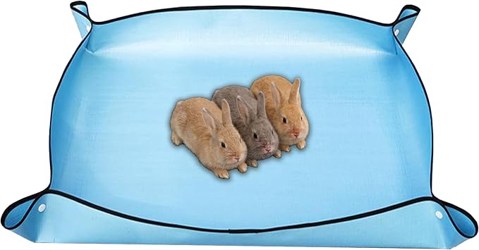 Waterproof Pet Playpen Mat, Reusable Cage Liner, Animals Habitat Protection | 1 Pack, 59"x39", Blue Cage Liners for Hamsters, Ferrets, Guinea Pig, Rabbits, Bunny, Birds, and Other Small Animals