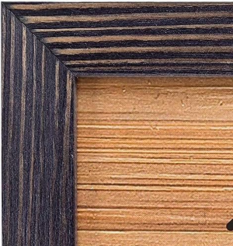 Rustic Wooden Square Picture Frames 8x8 - Set of 2 - 100% Natural Eco Distressed Wood with Real Glass for Wall Mounting and Tabletop Photo Frame - Dark Grey