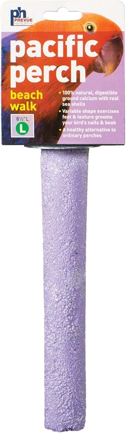 Prevue Pet Products Pacific Perch Beach Walk Large | Natural Seashell Mineral Bird Perch for Cage Accessory, Foot Exercise & Beak Grooming