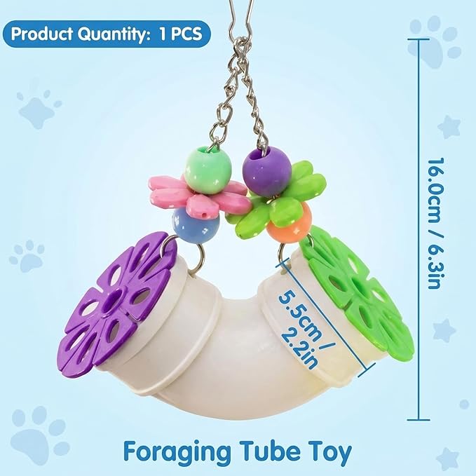 Single Rat Accessories, Rat Cage Accessories, Rat Enrichment Decoration for Foraging Tube Enrichment Activity for Rats, Mice, Mouse