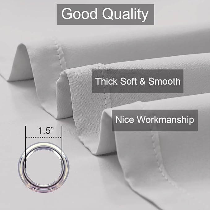 LA PALMA Thermal Insulated Blackout Darkening Grommet Living Room Curtains Window Drapes for Bedroom Pack of 2 Panels