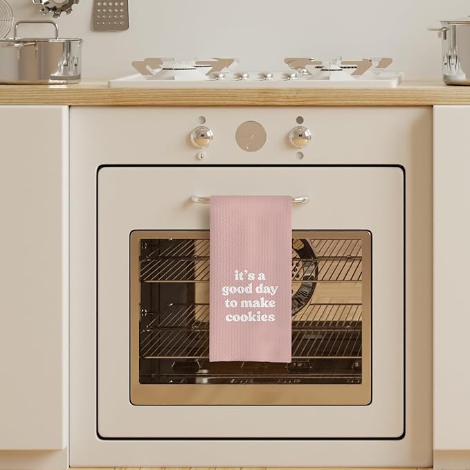 Baking Towels, Tea Towels for Baking, Gifts for Bakers Cookie Lovers Cooks, Baking Gifts for Women Bakers, It's a Good Day to Make Cookies Kitchen Towels, 16x24 （13）