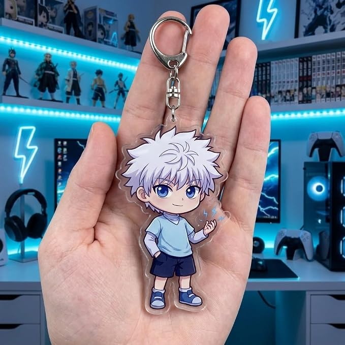 PumpCar Acrylic Keychain Double-Sided Charm Key Ring with Metal Clip Backpack Charm Bag and Car Key Accessory Collectible