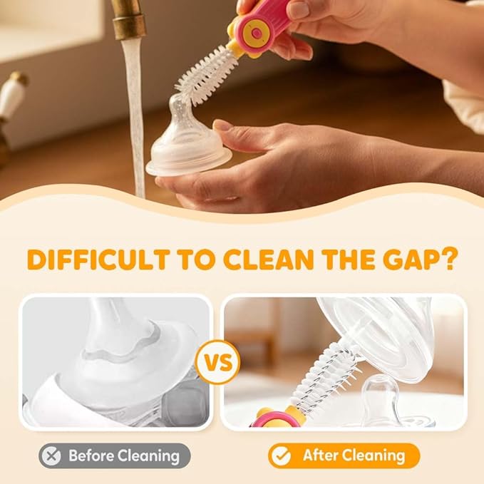 3 in 1 Water Bottle Cleaning Brush, Multifunctional Cup Lid Gap Cleaner for Bottles, Cups, and Food Storage Containers, Portable Crevice Cleaning Brush for Kitchen Use (3, Blue)