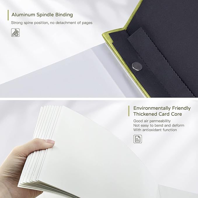 Popotop Large Photo Album Self Adhesive 4x6 5x7 8x10 Scrapbook Album DIY Picture Book,Gifts for Mom,Family Baby and Wedding,with Metal Pen and Plastic Board