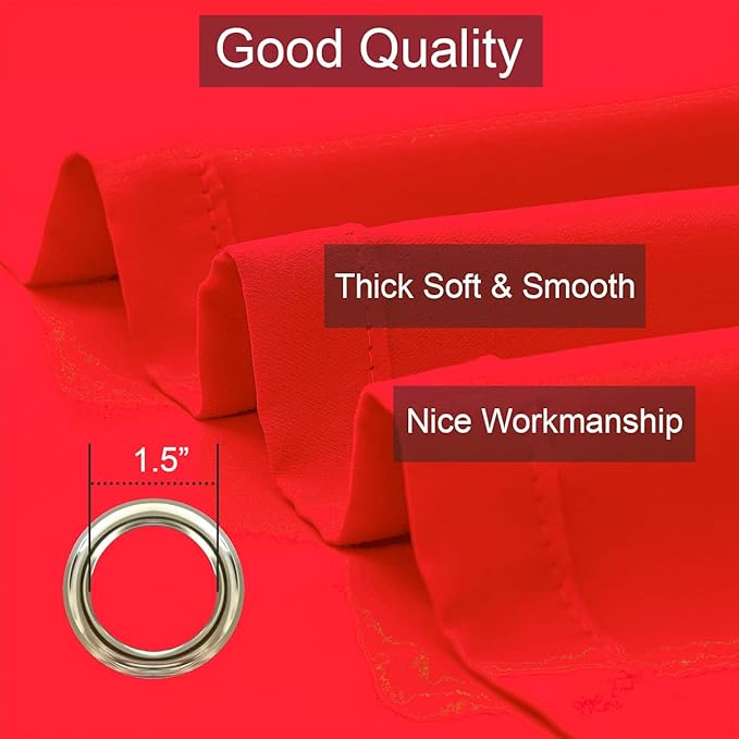 LA PALMA Thermal Insulated Blackout Darkening Grommet Living Room Curtains Window Drapes for Bedroom Pack of 2 Panels