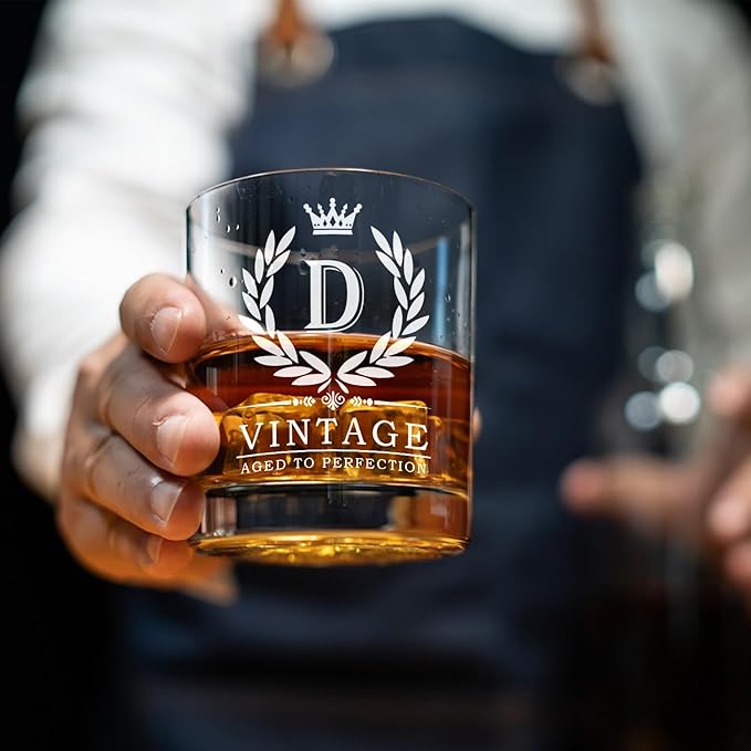 Old Fashioned Glasses Birthday Gifts for Men 11oz Personalized Whiskey Glass Engraved Monogram Drinking Glass for Man Custom Bourbon Gift For Dad Who Have Everything