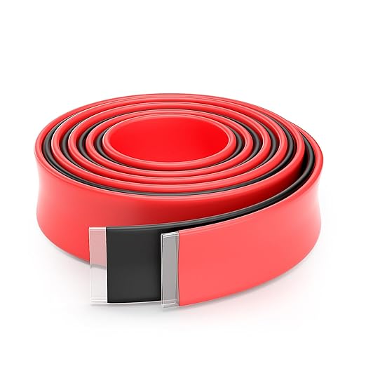 ELECFUN 3/4 Inch 8 Ft Heat Shrink Tubing Roll, 3:1 Marine Grade Adhesive Lined Heatshrink Wire Tube, Waterproof Dual Wall Wiring Wrap for Cable Sealing Oil-Proof Wear-Resistant (4 ft Black & 4 ft Red)