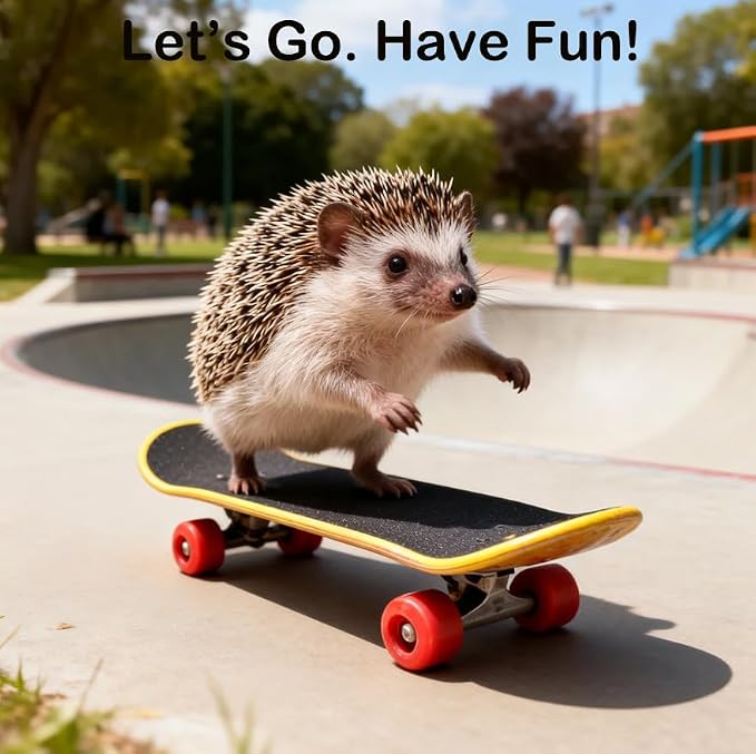 Hedgehog Ferret Enrichment Toys Set, Includes Hideout Tunnel, Skateboard, Ball Bell, Cozy Bed, and Seesaw, 5 Piece Hamster Small Animal Tunnel Hide