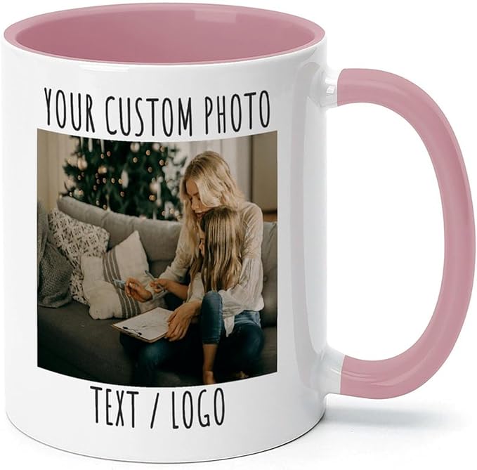 Custom Mug - Personalized Coffee Mug with Image, Logo, or Text | Custom Photo Cup | Customized 11 Oz Ceramic Tea Cup Taza Personalizadas Custom Gifts for Men & Women