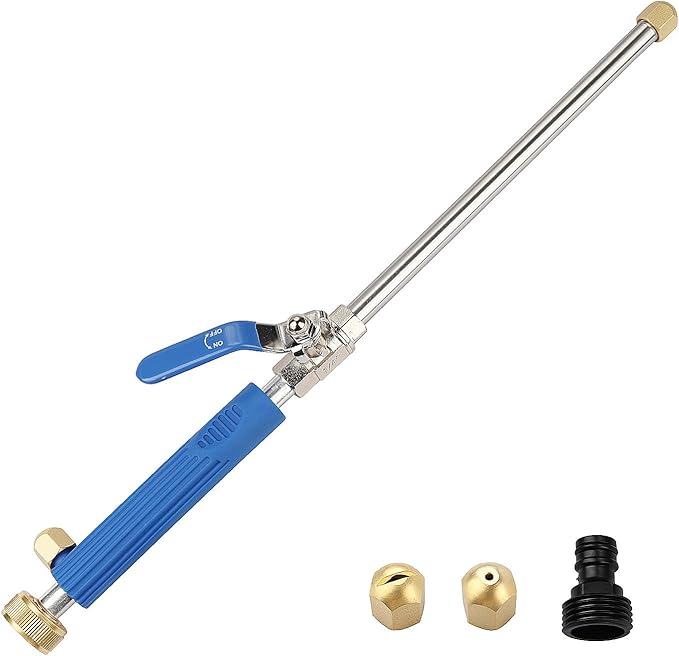 Jet Nozzle Pressure Washer Hose Attachment,Power Washer Wand Hose Nozzle Hydro Jet Garden Gutter Window Car Cleaning Tool Blue