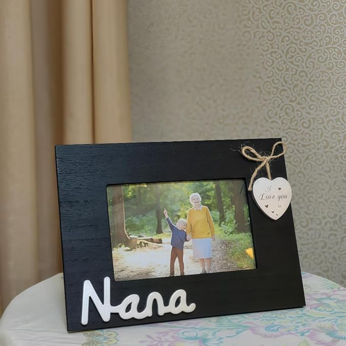 Grandma Picture Frame 4x6 Horizontal,I Love You So Nana Photo Frame with Heart,Grandparents Day Gift,Gift for Grandma from Grandchildren, Nana Picture Frame Heart (Nana Horizontal)