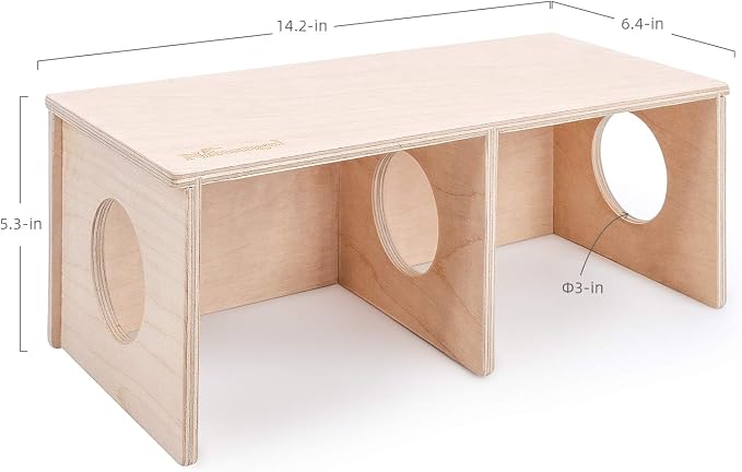 Niteangel Hamster Secret Peep Shed 2-Chamber Hideout & Tunnel Exploring Toys (Large - for Syrian Hamster)