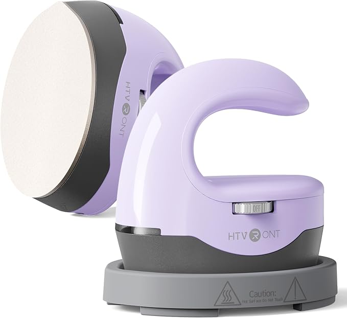 HTVRONT Heat Press H1 Mini Heat Press Machine, Small Heat Press Portable Iron Press Machine for T Shirts, Hats, Heating Transfer Projects (H1 Lavender Purple)