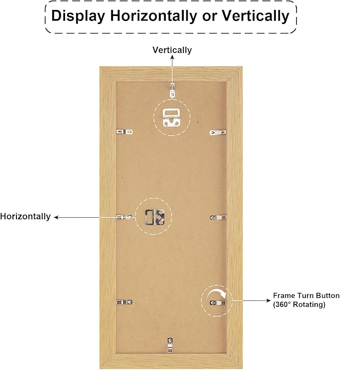 8x20 Picture Frame Display 4 opening 4X6 Picture Frame Collage,Multi Photo Frame with Mat,Plexiglass,Wall or Tabletop Decor,Natural Wood Grain