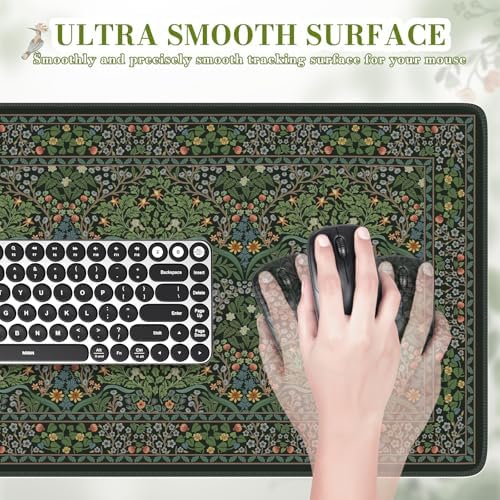 iCasso Retro Mouse Pad, Desk Pad Mat, Full Desk Large Mousepad, Green