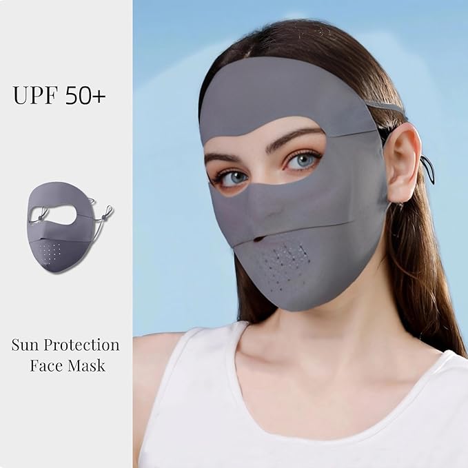 Full-Face Sun Protection Mask Face Cover Summer Breathable UV Protection Outdoor Wear for Women