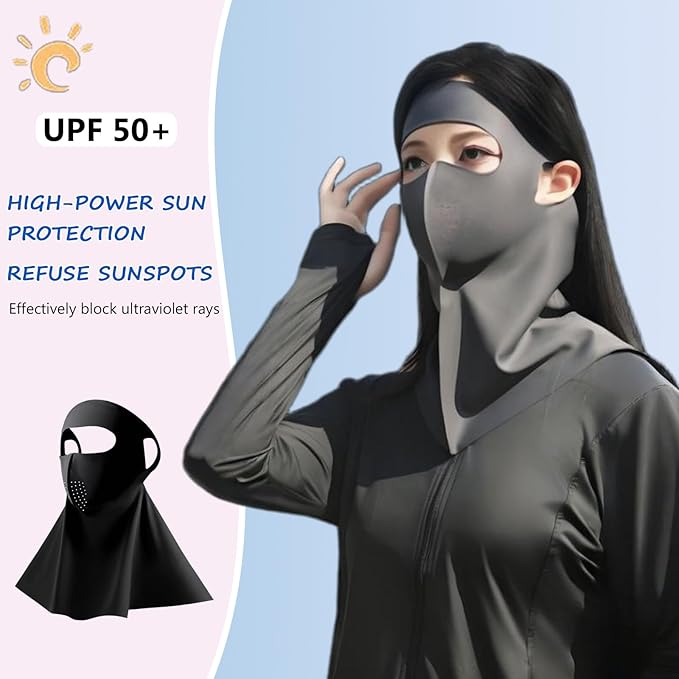 PROUDDEMON Summer Sun Protection Women Face Neck Shield Cover, Sun UV Protection Men Face Neck Bandana