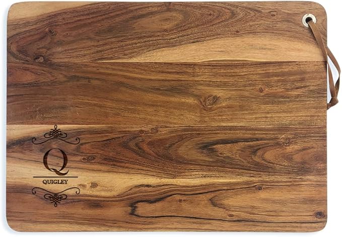 Personalized Cutting Board Engraved With Family Name And Initial, Custom Charcuterie Board, Gift For Weddings, Anniversaries, Housewarmings
