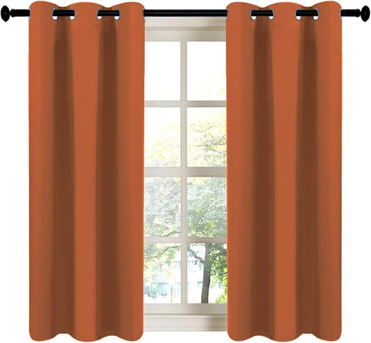 LA PALMA Thermal Insulated Blackout Darkening Grommet Living Room Curtains Window Drapes for Bedroom Pack of 2 Panels