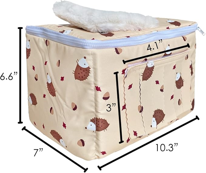 Handmade Portable Sleeping Bag Pouch House Hideout Cave Habitat for Hedgehog Bed Guinea Pig Ferret Squirrel Small Animal Bed Nest House Cage Forest Hidey Curtain (Beige)