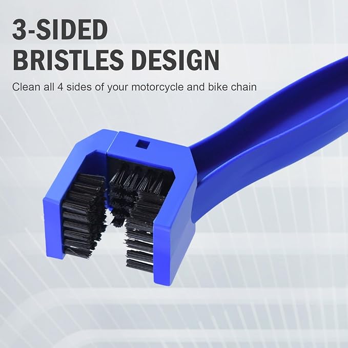 Bike or Motorcycle Chain Washer, Cleaning Brush 2 Pcs (Color, Blue and Red)