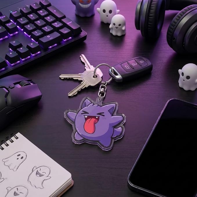 PumpCar Acrylic Keychain Double-Sided Charm Key Ring with Metal Clip Backpack Charm Bag and Car Key Accessory Collectible
