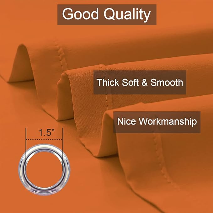 LA PALMA Thermal Insulated Blackout Darkening Grommet Living Room Curtains Window Drapes for Bedroom Pack of 2 Panels